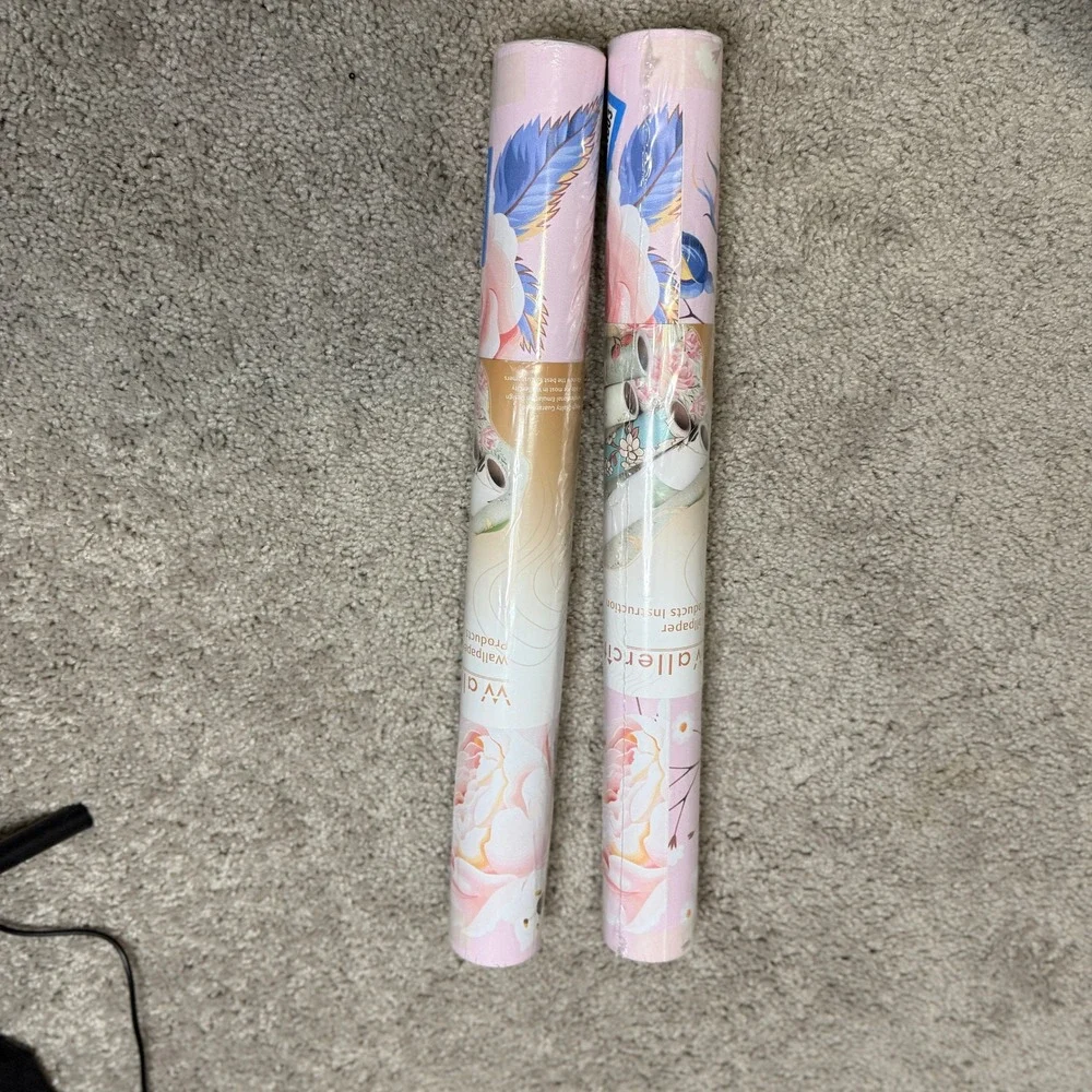 Wallcraft Pink Roses Shelf Wallpaper‎ Peel and Stick 17.5x118 Inches 2 rolls